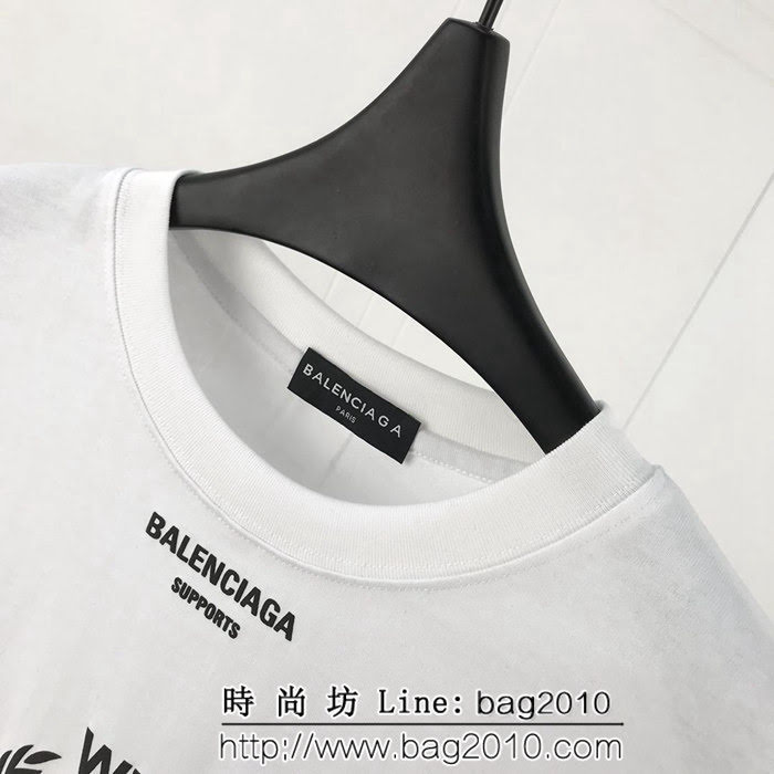 BALENCIAGA巴黎世家 新款 世界糧食計畫署 白色T恤 情侶款 ydi1384